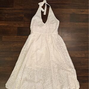 BB Dakota White Backless Eyelet Dress